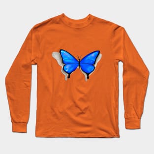 Blue Diamond Butterfly Long Sleeve T-Shirt